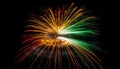 Fourth of July celebration: Vibrant colors, glowing fireworks, illuminated night generative AI