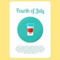 Fourth of July cocktail sticker