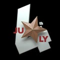 Fourth of July 3D - Render - Isolation Royalty Free Stock Photo