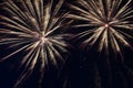 Two Massive Firework Starburst Explosions Royalty Free Stock Photo