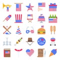 Fourth of July flat icon set 2, Independent day vector