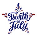 Fourth of July. Hand lettering Royalty Free Stock Photo