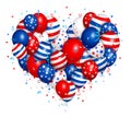 Fourth of july heart balloons Royalty Free Stock Photo