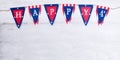 Fourth of July holiday banner on white wooden boards Royalty Free Stock Photo