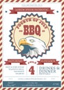 fourth of july independence day barbecue invitation. Vector illustration decorative design