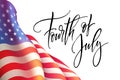 Fourth of July Independence Day poster or card template with american flag. Vector illustration Royalty Free Stock Photo