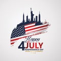 Fourth of July Independence Day, Vector illustration Royalty Free Stock Photo