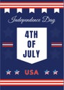 Fourth of July poster flat vector template