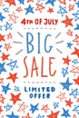 Fourth of July sale poster design.