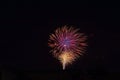 Fourth of July Skyrockets, seen from above, Cottonwood, Arizona. City is in the foreground. Royalty Free Stock Photo