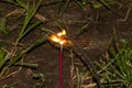 Fourth of July sparkler with ground back ground Royalty Free Stock Photo