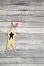 Fourth of july star on wooden floor