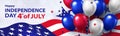 Fourth of July. 4th of July holiday banner. USA Independence Day background