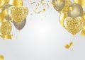 Fourth of July. 4th of July holiday banner. Golden balloons in t Royalty Free Stock Photo