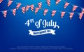 Fourth of July. 4th of July holiday banner. USA Independence Day banner for sale, discount, advertisement, web etc. Royalty Free Stock Photo