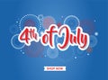 Fourth of July. 4th of July holiday banner. USA Independence Day banner for sale, discount, advertisement, web etc Royalty Free Stock Photo