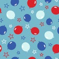 Fourth of July Tossed Balloons Seamless Repeat Design