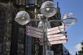 Cologne, Germany. September 5, 2019. Street indicators in the center of Cologne.