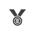 Fourth place medal vector icon