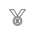 Fourth place medal vector icon