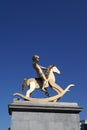 Fourth Plinth, bronze sculpture of a boy on a rocking horse, Trafalgar Square, London, England Royalty Free Stock Photo