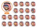 The fourth set of Saudi Arab man cartoon character design avatars