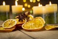 Fourth Sunday of Advent - Christmas decoration with candles and spices