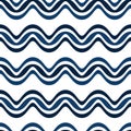 Blue Wave Line Vertical Seamless Pattern | Walia Series