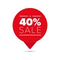 Fourty percent sale offer tag