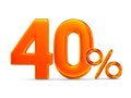 Fourty percent on white background. Isolated 3D illustration