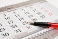 Foutain pen, 32 numbers in calendar Royalty Free Stock Photo