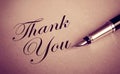 Foutain Pen and Thank You message Royalty Free Stock Photo