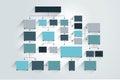 Fowchart. Blue Colored shadows scheme Royalty Free Stock Photo
