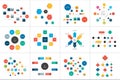 Fowcharts schemes, diagrams. Mega set. Simply color editable.