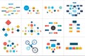 Fowcharts schemes, diagrams. Mega set. Simply color editable. Infographics elements