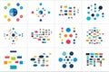 Fowcharts schemes, diagrams. Mega set. Simply color editable. Infographics elements