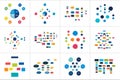 Fowcharts schemes, diagrams. Mega set. Simply color editable. Infographics elements