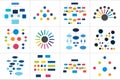 Fowcharts schemes, diagrams. Mega set. Simply color editable. Infographics elements