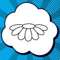 Fower Chamomile sign illustration. Vector. Black icon in bubble