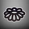 Fower Chamomile sign illustration. Vector. Violet gradient icon