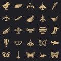 Fowl icons set, simple style Royalty Free Stock Photo