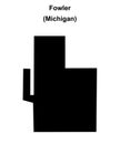 Fowler outline map Royalty Free Stock Photo