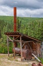 Antique steam engine at Eldorado Gold Mine, Fox, Alaska, USA