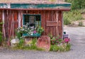 Old mine office at entrance to Eldorado Gold Mine, Fox, Alaska, USA