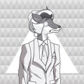 Fox animal hipster style triangule background Royalty Free Stock Photo