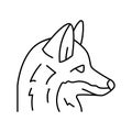 fox animal zoo line icon vector illustration Royalty Free Stock Photo