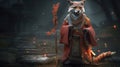 fox anthropomorphism shaman wizard magical generative AI