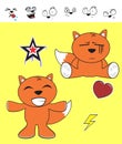 Fox baby cartoon expression set8
