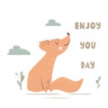 Fox baby cute print. Forest friends. Enjoy you day.