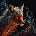 Fox on a black background